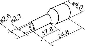Наконечники трубчасті НТ 2,5-18 сині (100 шт.), фото 4