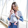 Сітчастий слінг шарф Baby Wrap Carrier Сірий, фото 4
