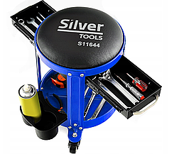 Стілець-табурет для майстерні Silver S11644 з 2 ящиками