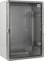 Корпус з АБС-пластику, ударостійкий, з монтажною панеллю, прозорі дверцята, 30*40*17, ІР65, серіїUBox