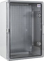 Корпус з АБС-пластику, ударостійкий, з монтажною панеллю, прозорі дверцята, 35*50*19, ІР65, серіїUBox