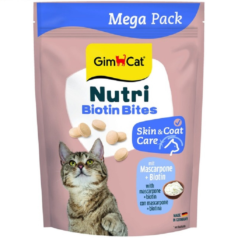 Таблетки Katzentabs GimCat для кішок із сиром маскарпоне та біотином 710 таблеток GimpCat