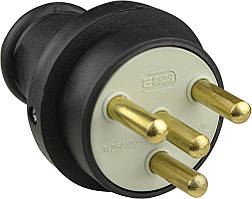 Вилка каучукова 3Р+РЕ 25А IP44