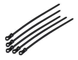Хомут нейлоновий з кільцем 4*150 чорний (упак 100шт)