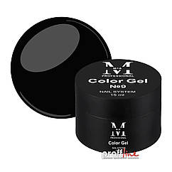 Кольоровий гель для моделювання нігтів Mia-M Professional Color Gel №9 Чорний, 15 мл