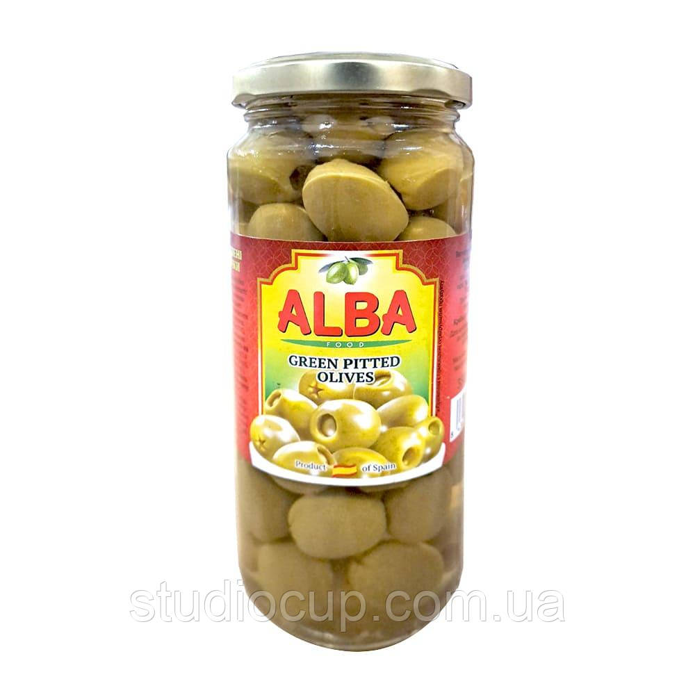 Оливки ALBA FOOD без кісточки скло 358мл