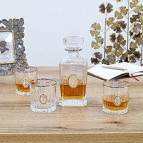 Набір для віскі "Гармонія" (графін та 6 келихів) платина, срібло, золото Гранд Презент GPB7GAR2PG