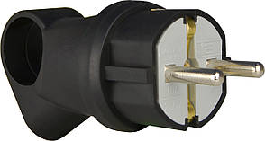 Вилка каучукова кутова з кільцем 2P+PE 16А