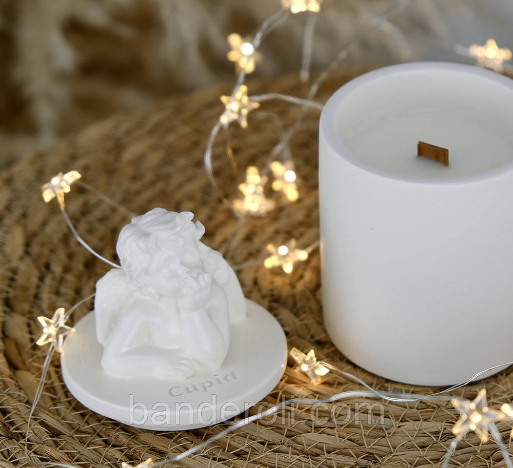 Аромасвічка CUPID SANTAL BEIGE 100% WOOD WAX 165g 35h Гранд Презент NAC 1102