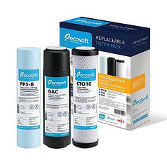 Покращений комплект картриджів Ecosoft 1-2-3 для фільтра зворотного осмосу