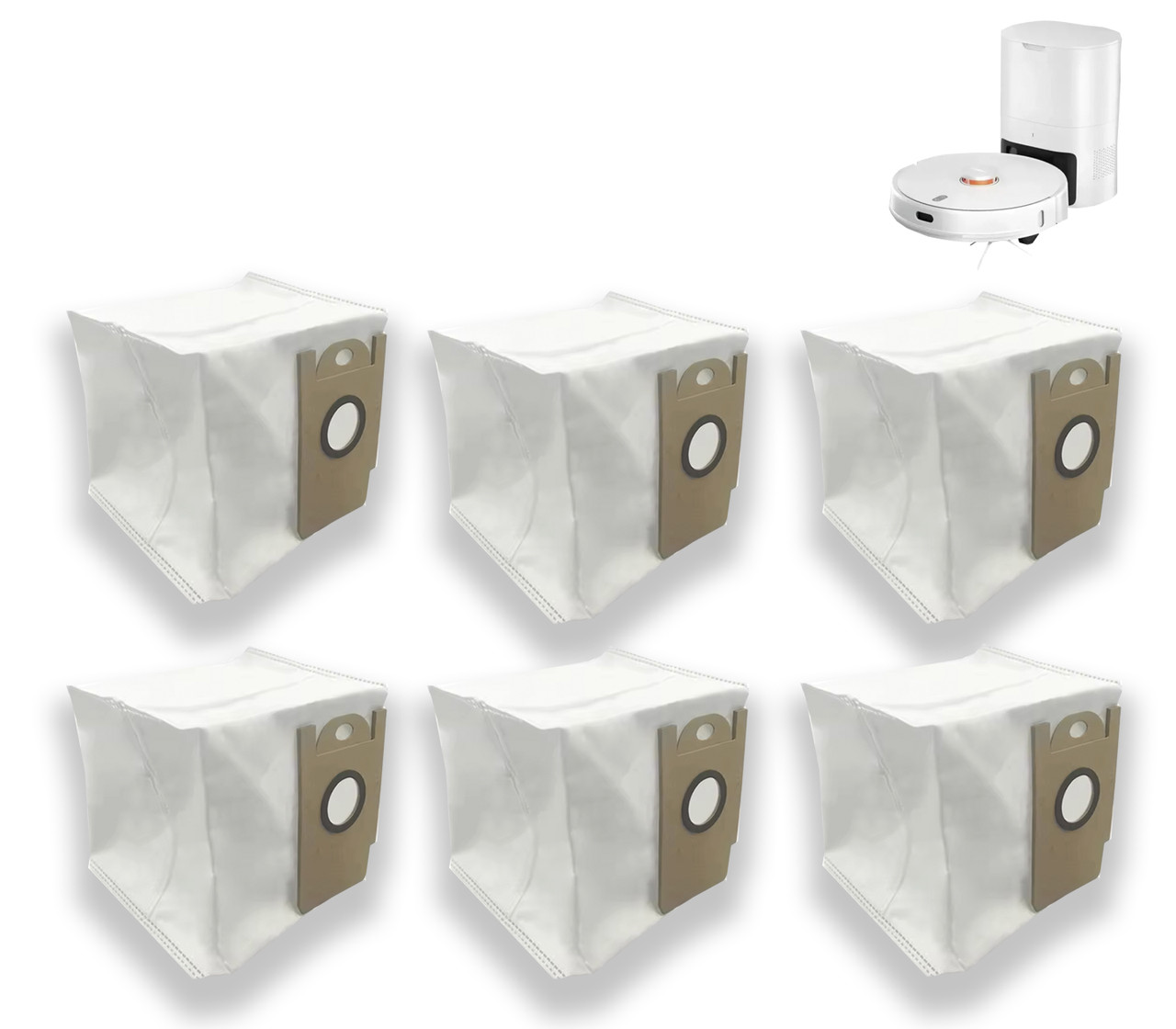Мішки 6 шт для станції самоочищення для роботів-пилососів Lydsto R1, R1 Pro, R1D, S1, L1, фото 1