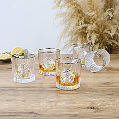 Набір для віскі "Бокали Лідер Платинум" (6 шт) з платиною та золотими накладками Гранд Презент GPB6SEN2PG