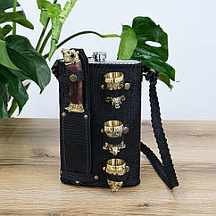 Фляга зі стопками та ножем бронза ручної роботи Гранд Презент ФН001Б