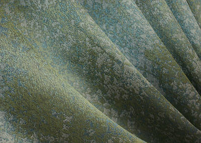 Шторна тканина льон "Мармур Al-9". Колір зелений з бірюзовим. Код 1635ш