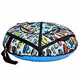 Тюбінг санки ватрушка 100 см "БМВ" для зимового катання, надувні санки для снігу та гірки з Оксфорда та ПВХ, фото 3