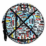 Тюбінг санки ватрушка 100 см "БМВ" для зимового катання, надувні санки для снігу та гірки з Оксфорда та ПВХ, фото 4