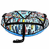 Тюбінг санки ватрушка 100 см "БМВ" для зимового катання, надувні санки для снігу та гірки з Оксфорда та ПВХ, фото 5