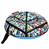 Тюбінг санки ватрушка 100 см "БМВ" для зимового катання, надувні санки для снігу та гірки з Оксфорда та ПВХ, фото 6