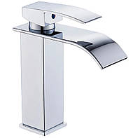 Змішувач для умивальника каскадний хромований одноважільний Змішувач для раковини хром