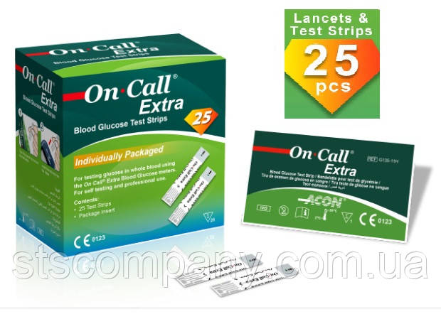 Тест-смужки On Call Extra 25шт Строк 11.2025