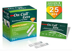Тест-смужки On Call Extra 25шт Строк 11.2025