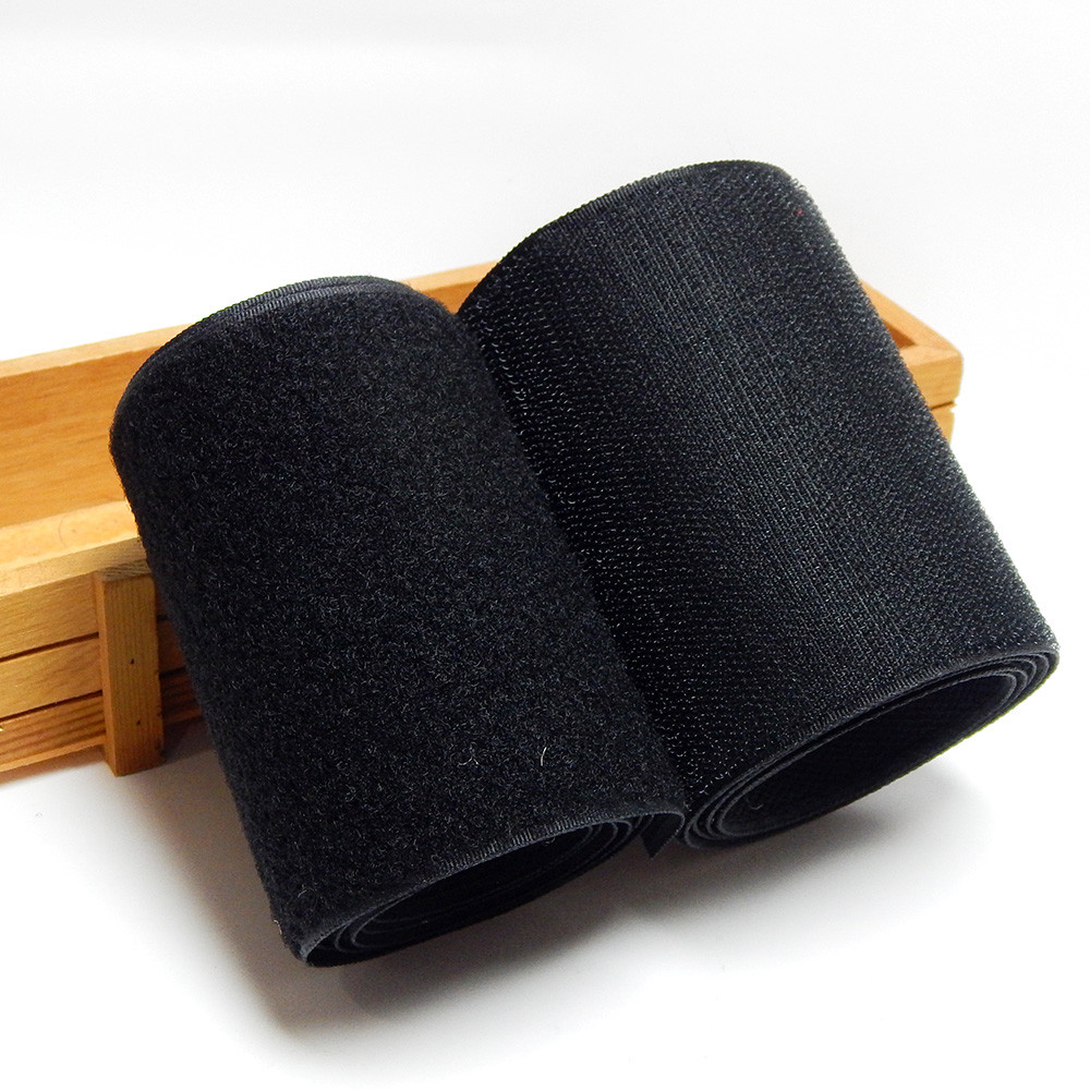 Стрічка-липучка, ширина 10 см, колір чорний (1 м)