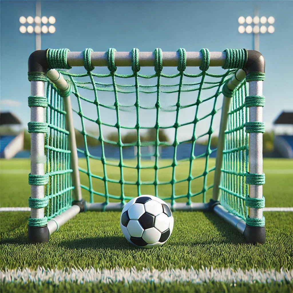 Сітка для міні-футболу БЕЗ-ВУЗЛОВА «ЄВРО СТАНДАРТ», зелена, поліпропілен, ячейка 10 см (2 шт. у комплекті), фото 1