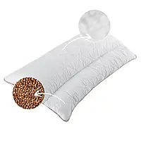 Подушка ортопедична з наволочкою Гречаний Комфорт IDEIA 50х70 см з валиком гречаного лушпиння