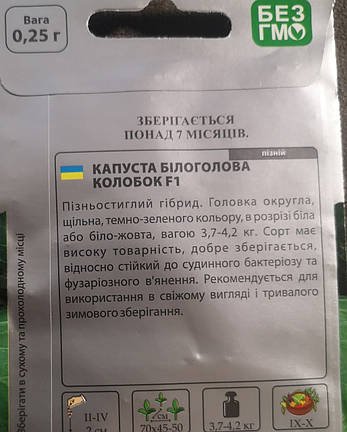 Капуста КОЛОБОК F1 0,25г, фото 3
