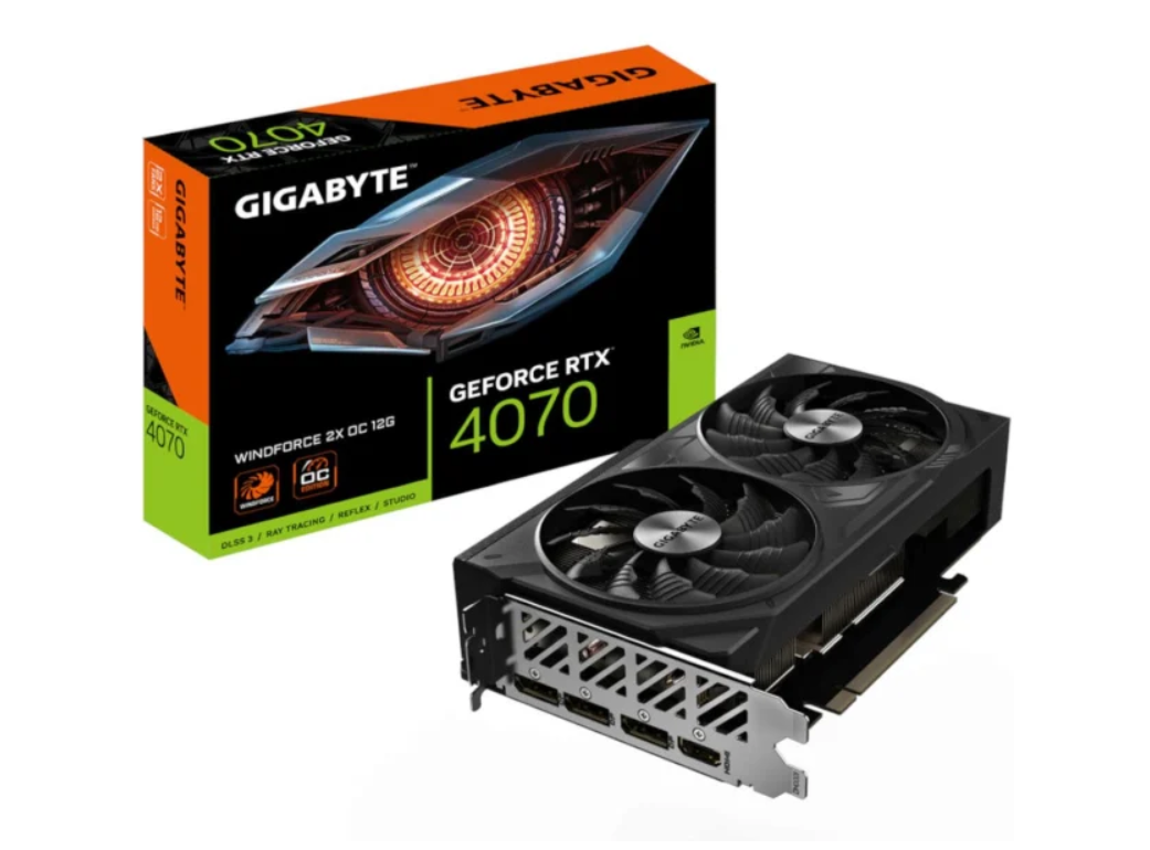 Відеокарта Gigabyte GeForce RTX 4070 WINDFORCE 2X OC 12GB GDDR6X (GV-N4070WF2OC-12GD)