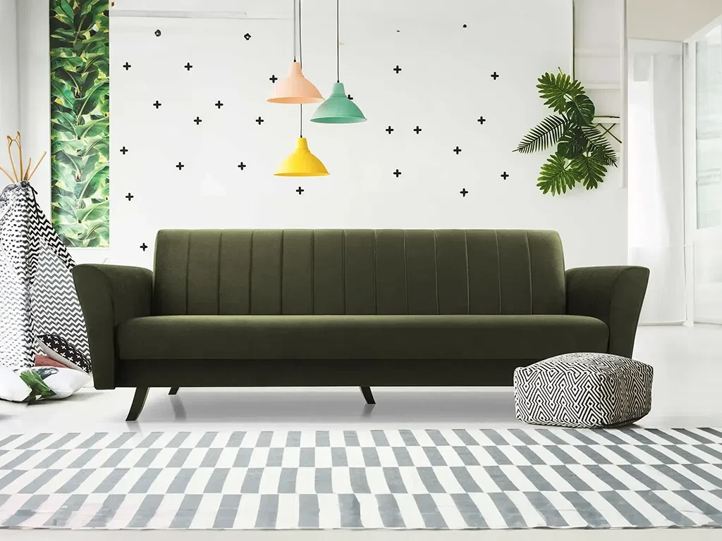 М'який розкладний прямий диван Linea (хакі), фото 1