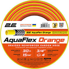 Шланг садовий для поливу довгий 3/4" 2E AquaFlex Orange 30 м N