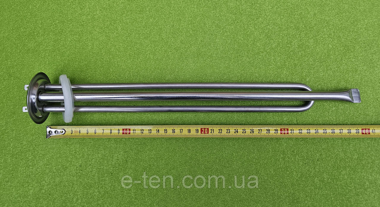 Тен прямий до бойлерів Thermex 1500W, з нержавійки (на фланці 63мм), з 1-ю товстою трубкою під термостати