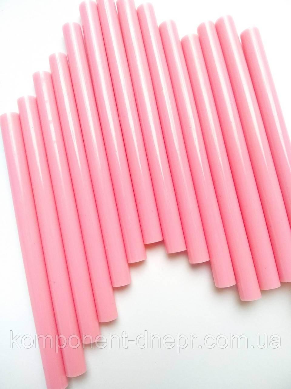 Термоклей тонкий РОЗОВИЙ діам.-7 мм, довжина 100 мм, фото 1