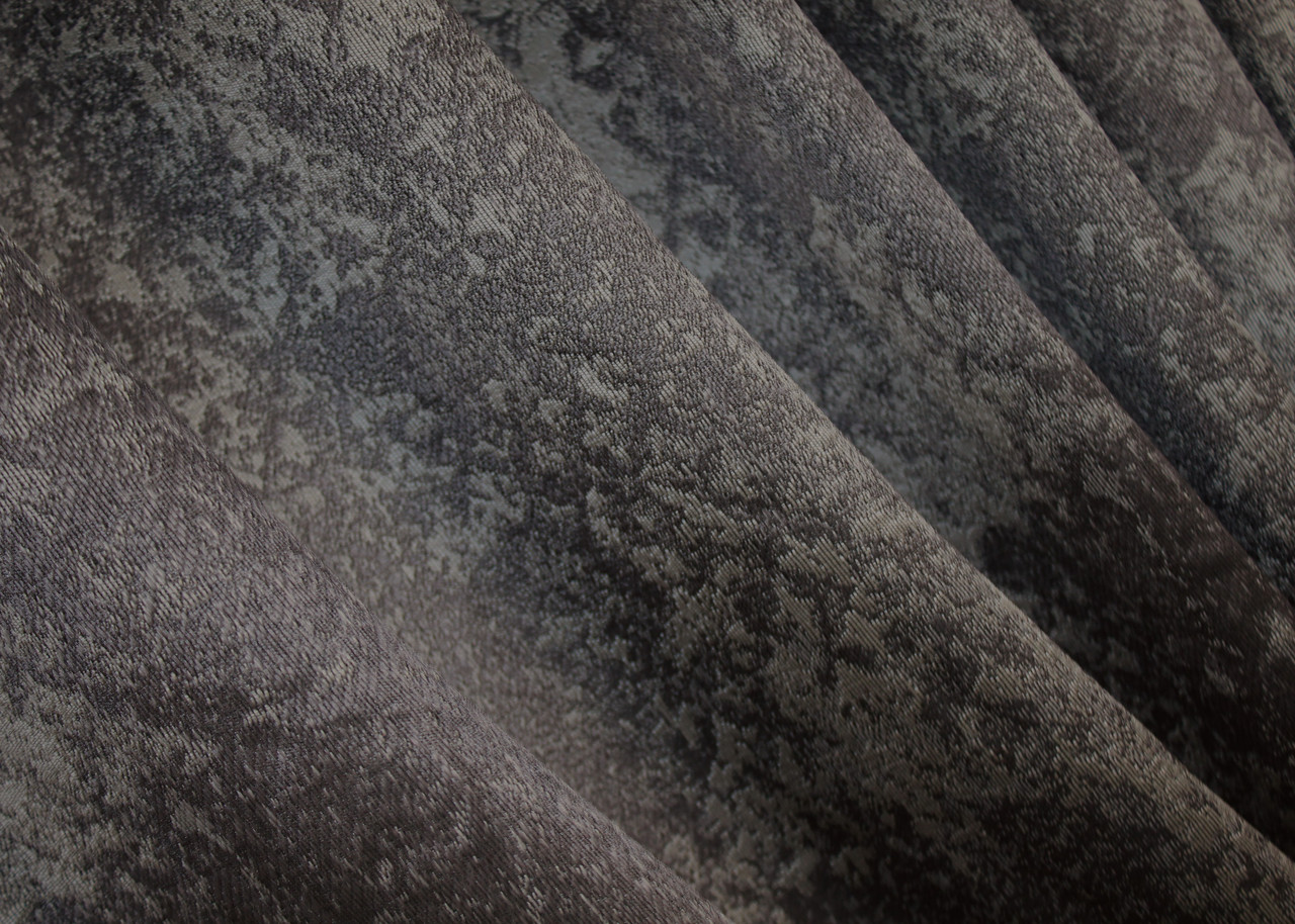 Шторна тканина льон "Мармур Al-9". Колір графітовий з сірим. Код 1637ш, фото 1