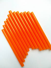 Термоклей тонкий ОРАНЖЕВИЙ діам.-7 мм, довжина 100 мм