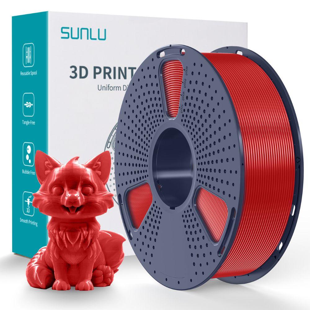 Пластик/філамент для 3D-друку SUNLU Silk PETG Red (03740812Z), Reusable Spool, 1.75mm, 1kg, 235-255°C / Червоний