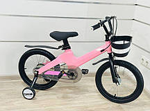 Дитячий велосипед Maraton M02 12" з додатковими колесами, регулюється сидіння та кермо від 2х років. Рожевий