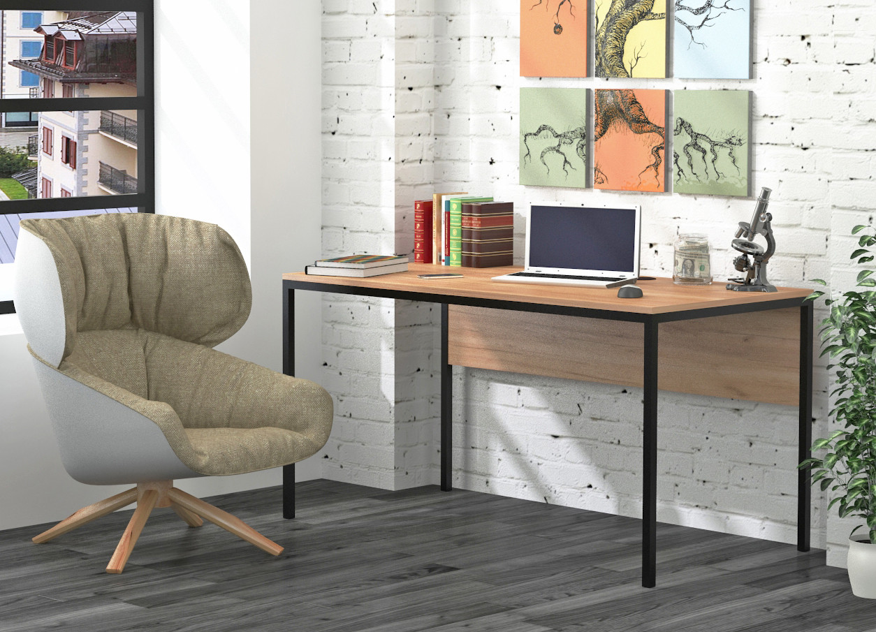 Письмовий стіл LD L-3p 138х70х75 см Дуб Крафт. Комп'ютерний стіл для дому та офісу, фото 1