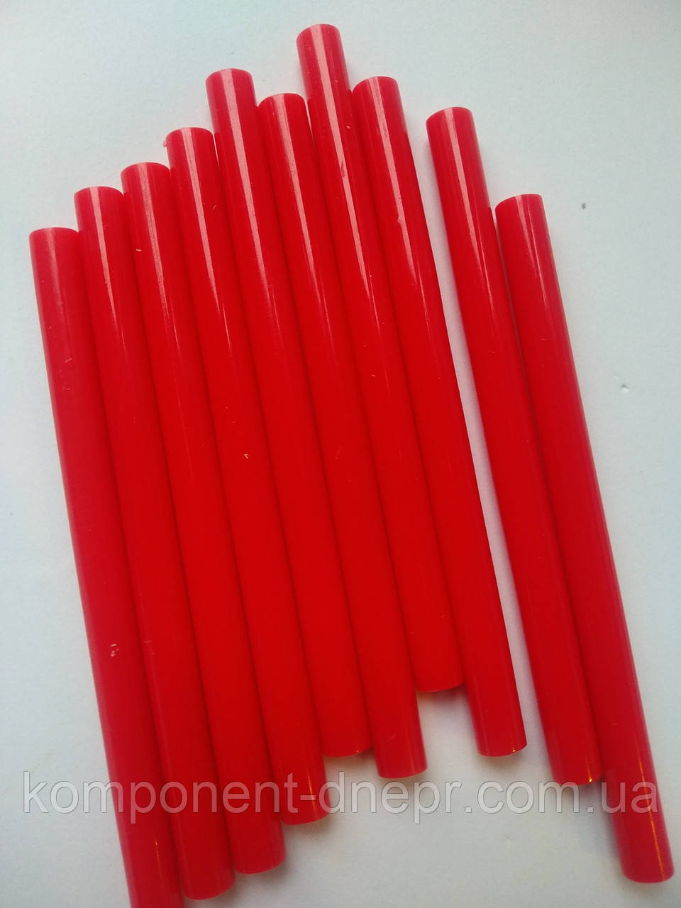 Термоклей тонкий ЧЕРВОНИЙ діам.-7 мм, довжина 100 мм, фото 1