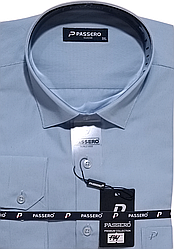 Сорочки чоловічі батал велетні Passero vd-0144 класична в клітку Туреччина, ошатна блакитна стильна 5XL