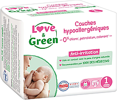 Підгузники Love&Green naturelle 1 (2-5кг) 23шт (Франція)