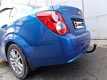 Фаркоп Chevrolet Aveo T300 2011- (Шевроле Авео Т300 седан) без підрізу бампера, фото 5