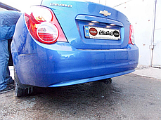 Фаркоп Chevrolet Aveo T300 2011- (Шевроле Авео Т300 седан) без підрізу бампера, фото 3