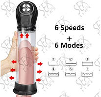 Вакуумний електричний збільшувач пеніса (помпа, екстендер) з режимами і аккумулятором