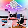 Керована світлодіодна LED люстра Esllse ROOM ICE RGB 70W 4S бiла 385×75мм з пультом і додатком для смартфону APP, фото 7
