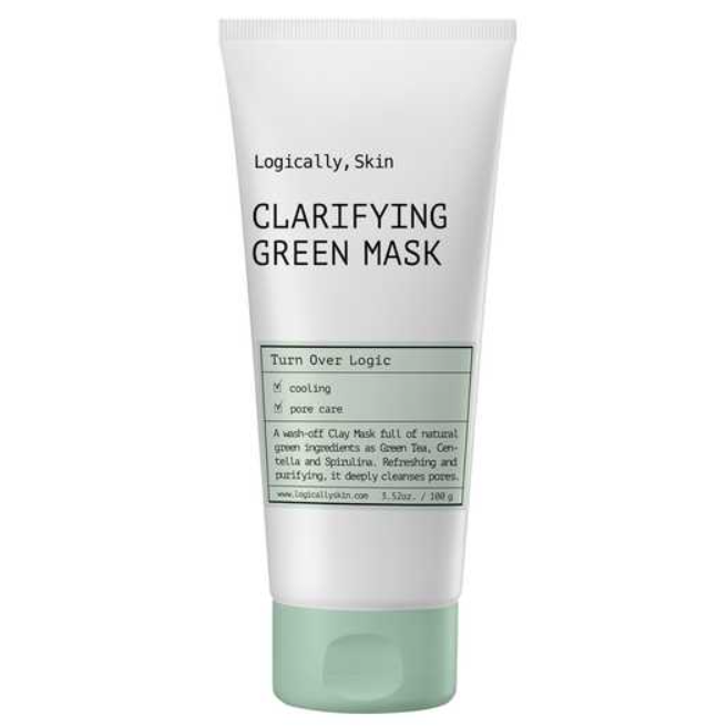 Очисна маска з глиною та спіруліною Logically, Skin Clarifying Green Mask 100 мл, фото 1