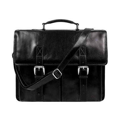 Шкіряний портфель італійський чоловічий — The Time Machine — чорний Time Resitance 5231101, фото 1