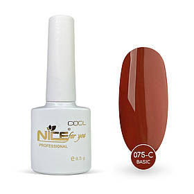 Гель-лак Nice for you Basic Cool 075-C Мідно-коричневий 8.5 г