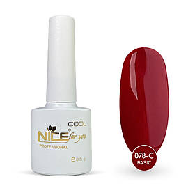 Гель-лак Nice for you Basic Cool 078-C Темно-червоний 8.5 г